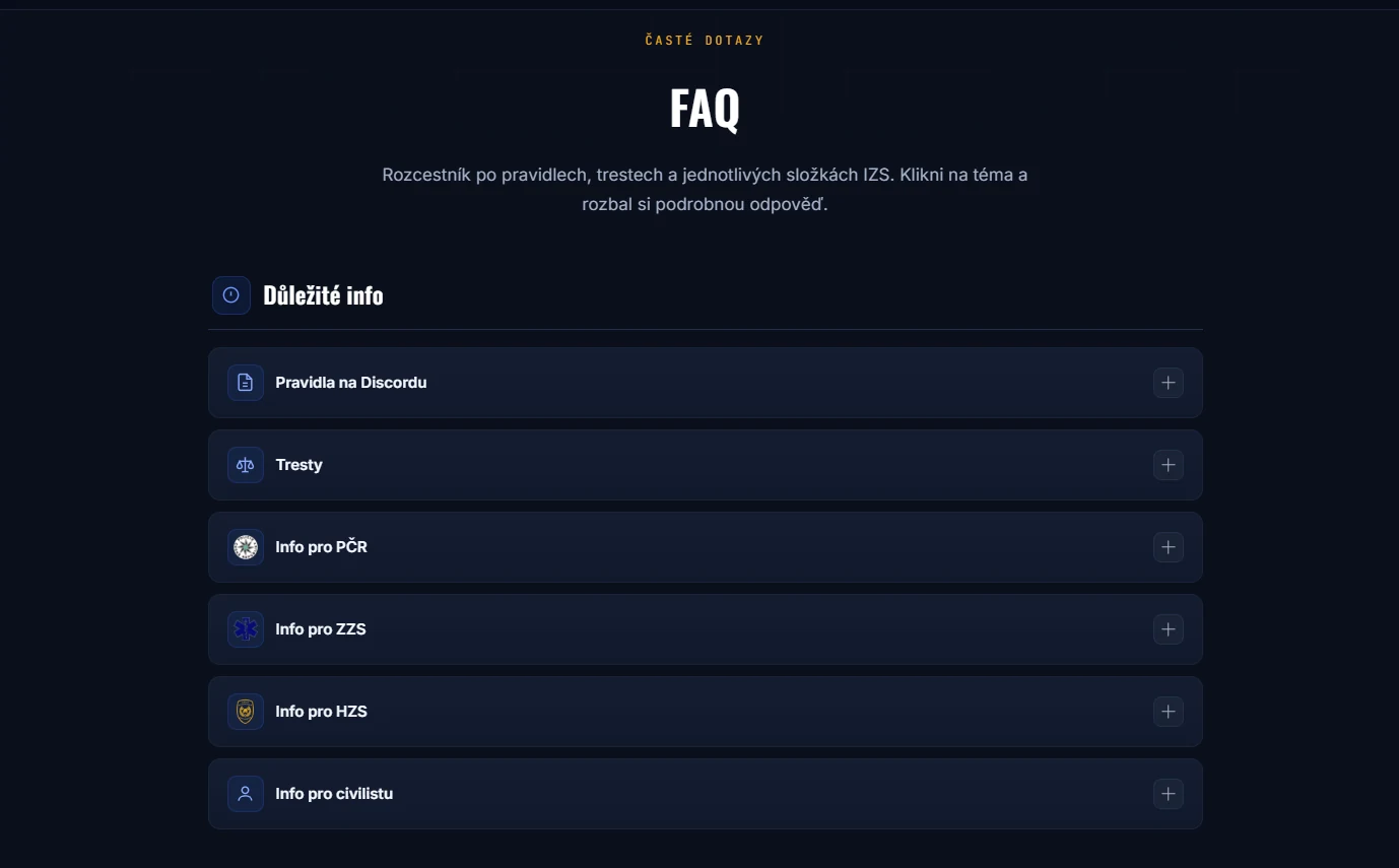 INFINITY DOJRP CZ FAQ section