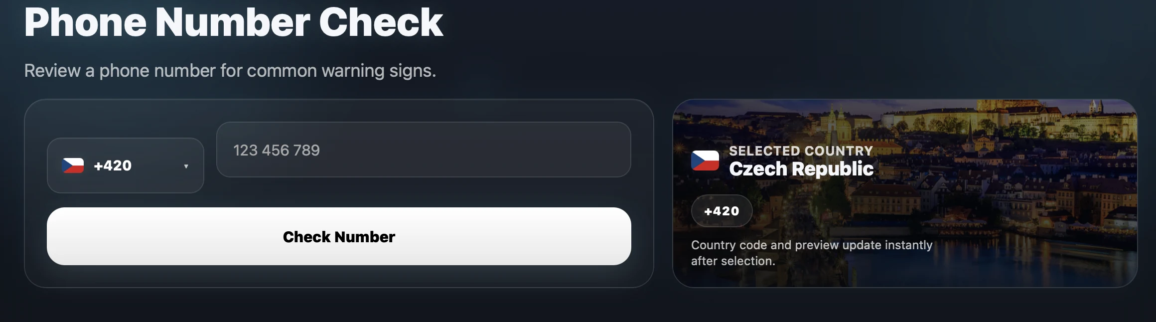 SecureLab phone number check tool
