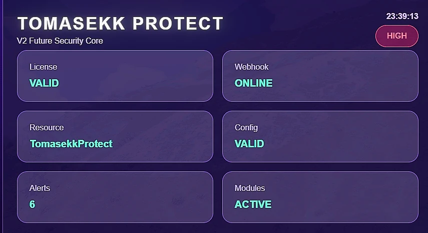 TomasekkProtect license and module status panel